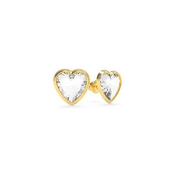 Guess Cercei in formă de inimă din otel placat cu aur cu cristal Swarovski UBE70040