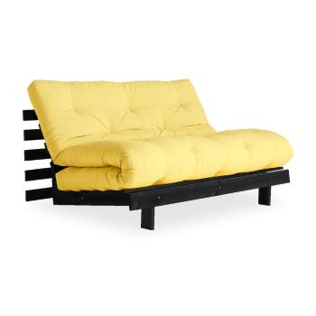 Canapea extensibilă Karup Design Roots Black/Yellow, galben deschis