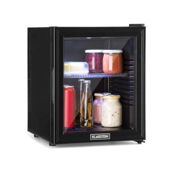 Klarstein Brooklyn 32L, frigider, ușă de sticlă, cu inserție din plastic, negru