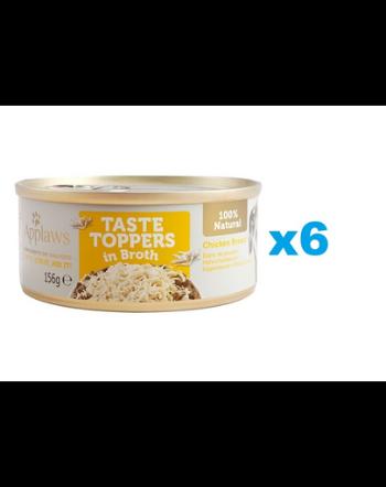 APPLAWS Taste Toppers Conserve pentru caine, cu piept de pui in sos 6x156 g