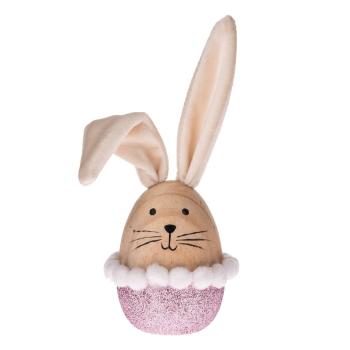 Decorațiune din lemn pentru Paște Dakls Bunny, bej - roz