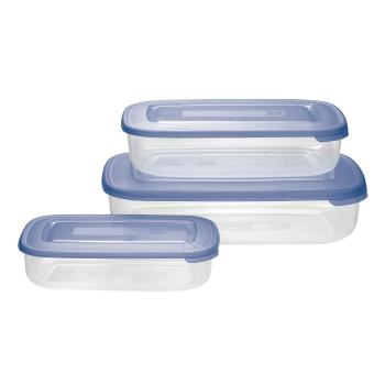 Set de 3 recipiente de plastic Tontarelli, albastru