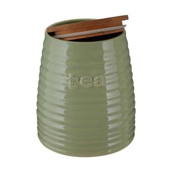 Recipient pentru ceai cu capac din bambus Premier Housewares Winnie, 950 ml, verde