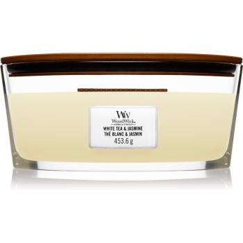 Woodwick White Tea & Jasmine lumânare parfumată  cu fitil din lemn (hearthwick) 453.6 g