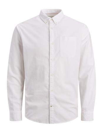 Jack&Jones PLUS Cămașă pentru bărbați JJEOXFORD Slim Fit 12190444 White PLUS SIZE 6XL