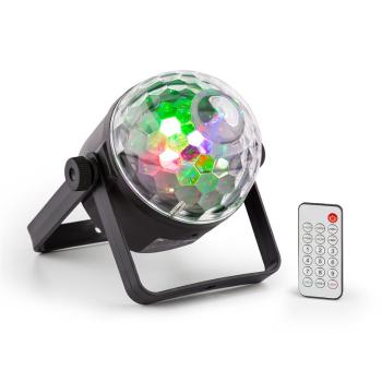 Beamz PLS35 DJ Jellyball, LED-uri 4 x 3 W roșu, verde, albastru și UV, DMX sau funcționare autonomă