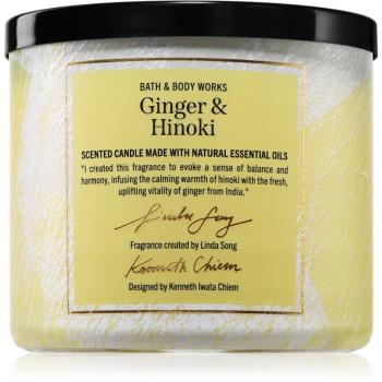 Bath & Body Works Ginger & Hinoki lumânare parfumată 411 g