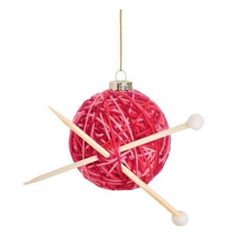 Ornament de Crăciun din sticlă Knitting Ball – Sass & Belle