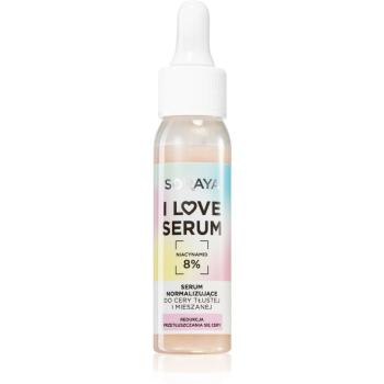 Soraya I Love Serum normalizarea fluidului pentru a echilibra productia sebumului 8% Niacinamid 30 ml