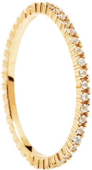 PDPAOLA Inel placat cu aur cu zirconii sclipitoare White Essential Gold AN01-347 50 mm