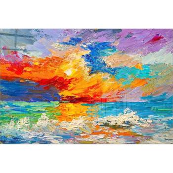 Tablou din sticlă 100x70 cm Abstract Sunset – Wallity