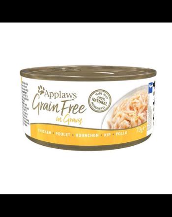 APPLAWS Cat Adult Grain Free in Gravy Chicken Hrana umeda pentru pisica, cu pui in sos 72x70 g