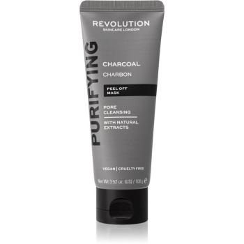 Revolution Skincare Purifying Charcoal mască exfoliantă împotriva punctelor negre, cu cărbune activ 100 g