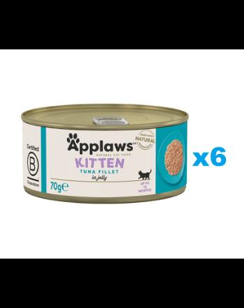 APPLAWS Cat Kitten Tuna in Broth Hrana umeda pisoi, cu ton in sos 6x70 g