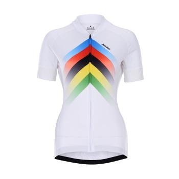 
                 HOLOKOLO Tricou de ciclism cu mânecă scurtă - HYPER LADY - alb/curcubeu  
            