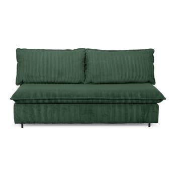 Canapea verde extensibilă cu tapițerie din catifea reiată  184 cm Isadora – Bobochic Paris