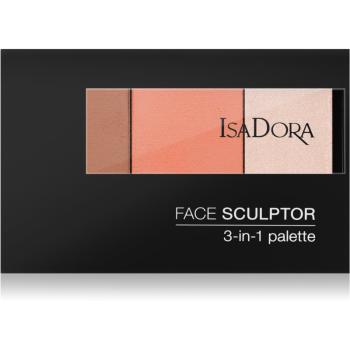 IsaDora Face Sculptor 3-in-1 Palette paleta bronzare si stralucire culoare 61 Classic Nude 12 g