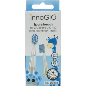 innoGIO GIOGiraffe Spare Heads for Sonic Toothbrush Capete de schimb pentru baterie sonic periuta de dinti pentru copii Blue 2 buc