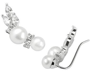 JwL Luxury Pearls Cercei lungi din argint sterling cu perle reale si cristale JL0300