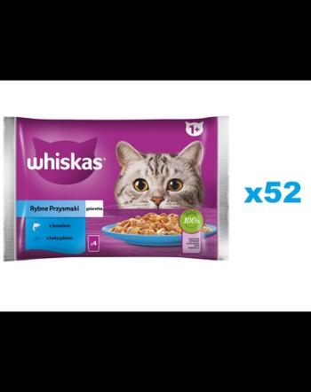 WHISKAS Adult plic hrana cu ton si somon in aspic 52x85g Fish Delicacies hrana umeda pisici adulte