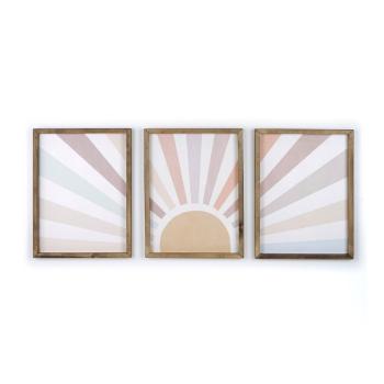 Set 3 tablouri Kate Louise Sunrise, 36 x 48 cm