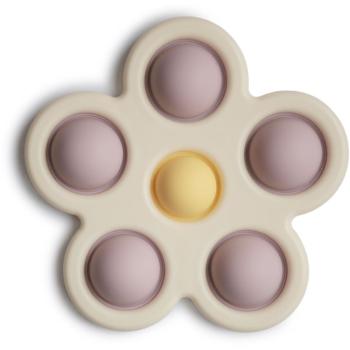 Mushie Pop-It Flower jucarie Soft Lilac/Pale Daffodil/Ivory 1 buc