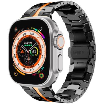 4wrist Brățară din oțel Iron Man pro Apple Watch 42/44/45/49 mm - Black/Orange