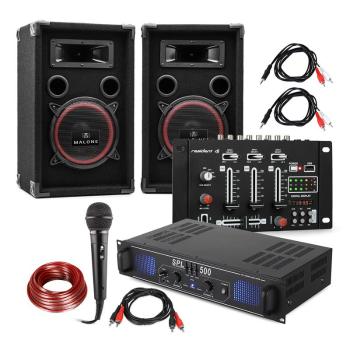 Electronic-Star DJ-14 BT, DJ PA set, amplificator PA, mixer BT, 2 x difuzoare, micro karaoke