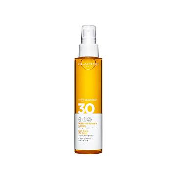Clarins Ulei-spray de bronzare pentru corp și păr SPF 30 (Sun Care Oil Mist) 150 ml