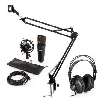 Auna MIC-900B, set de microfon USB, kit de microfon condensator V3 + braț de microfon