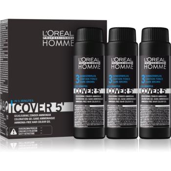L’Oréal Professionnel Homme Cover 5' vopsea de par tonifianta 3 pc culoare 3 Dark Brown  3x50 ml