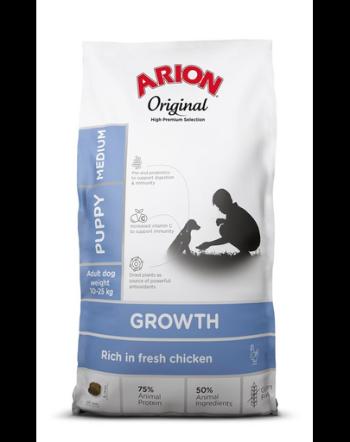 ARION Original Growth Puppy Medium Chicken Rice 2 kg hrana catelusi talie medie, cu pui