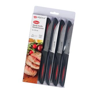 Set de cuțite pentru friptură 12 buc - negru - Mărimea 22,8 cm