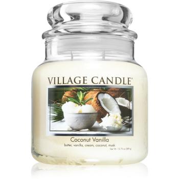 Village Candle Coconut Vanilla lumânare parfumată  (Glass Lid) 389 g