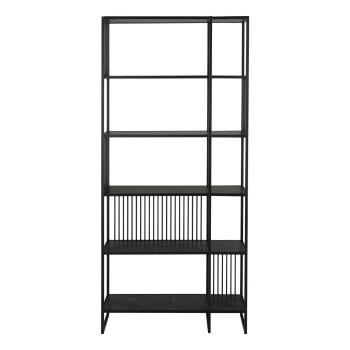 Bibliotecă neagră cu aspect de piatră 85x185 cm Strington – Actona