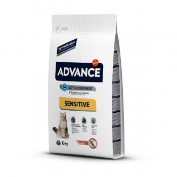 ADVANCE Sensitive, Somon, hrană uscată pisici, sistem digestiv, 10kg