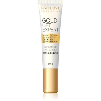 Eveline Cosmetics Gold Lift Expert cremă de lux pentru ochi și pleoape cu aur de 24 de karate (SPF 8) 15 ml