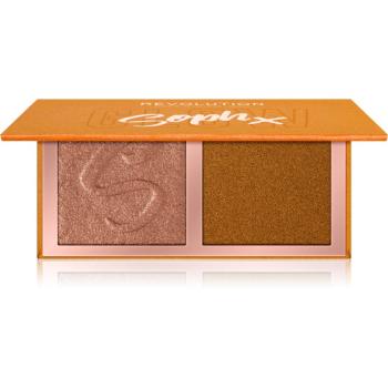 Makeup Revolution Soph X Face Duo paletă de iluminatoare culoare Honey Glaze 9 g