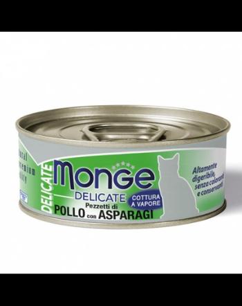 MONGE Delicate Cat hrana umeda pentru pisici, cu pui si sparanghel 80 g