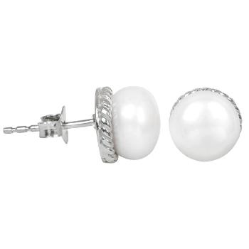 JwL Luxury Pearls Cercei din argint cu perlă reală albă JL0185 