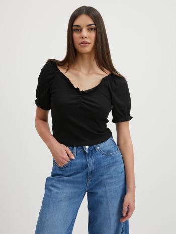 Pieces Tegan Crop top Negru