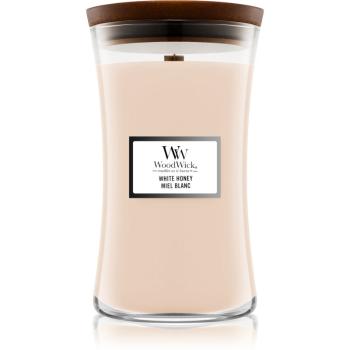 Woodwick White Honey lumânare parfumată  cu fitil din lemn 609.5 g