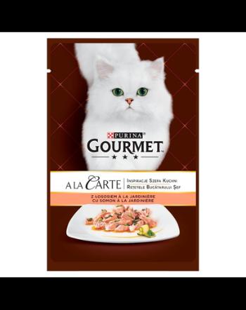 GOURMET a La Carte hrana umeda pentru pisici, cu somon si legume 24x85 g
