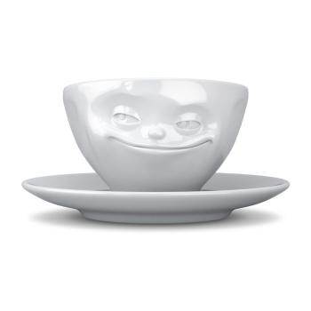 Ceașcă din porțelan pentru cafea 58products Smile, 200 ml, alb