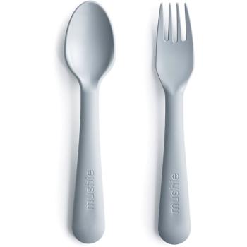Mushie Fork and Spoon Set tacâmuri Cloud 2 buc