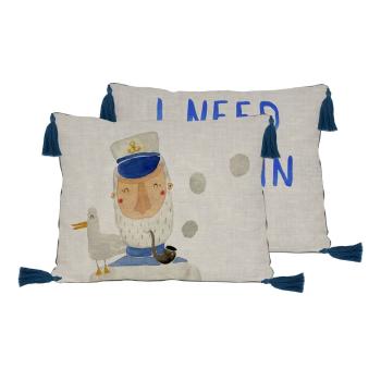 Pernă decorativă cu amestec de in Little Nice Things Captain, 50 x 35 cm