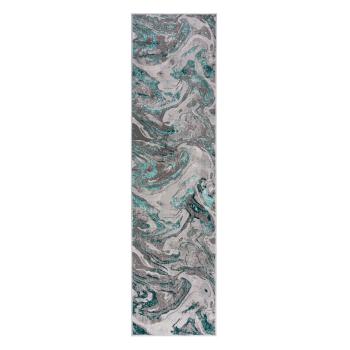 Covor tip traversă Flair Rugs Marbled 80 x 300 cm, gri-albastru