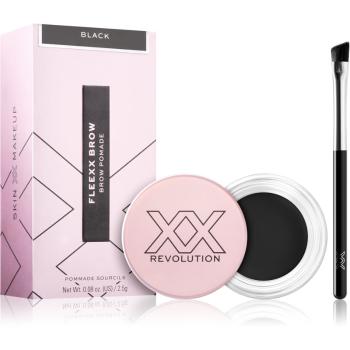 XX by Revolution FLEXX BROW gel de sprancene de lungă durată cu pensula culoare Black 2,5 g