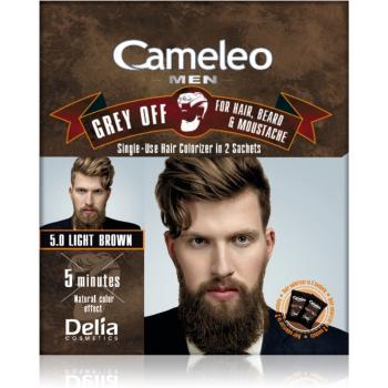 Delia Cosmetics Cameleo Men culoare de unică folosință, pentru acoperirea imediată a părului cărunt culoare 5.0 Light Brown 2 x 15 ml