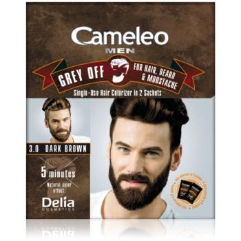 Delia Cosmetics Cameleo Men culoare de unică folosință, pentru acoperirea imediată a părului cărunt culoare 3.0 Dark Brown 2 x 15 ml